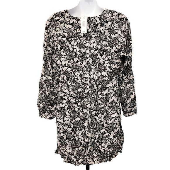 2/$20 Brand new Joe Fresh black & white floral pattern top blouse - Picture 4 of 4